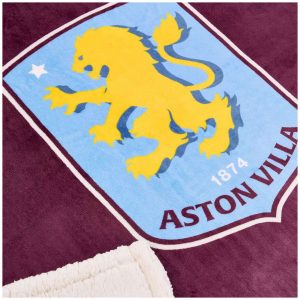 aston villa fc sherpa fleece blanket