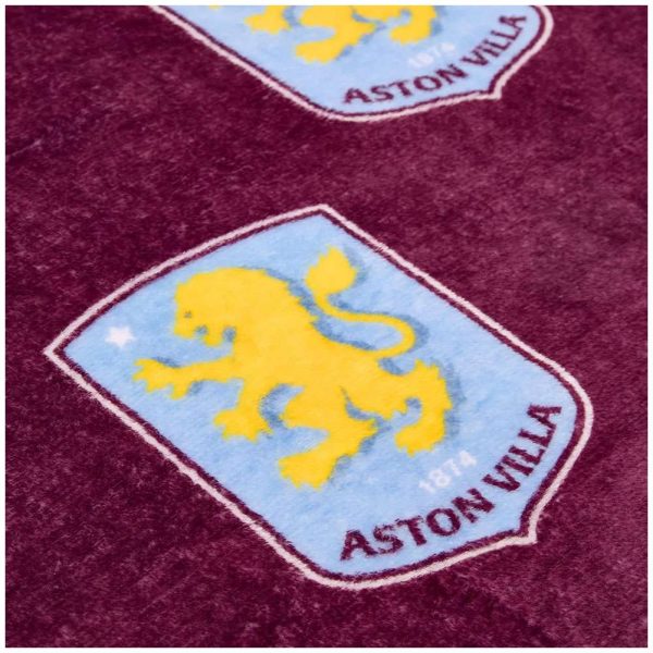 aston villa fc multi crest fleece blanket