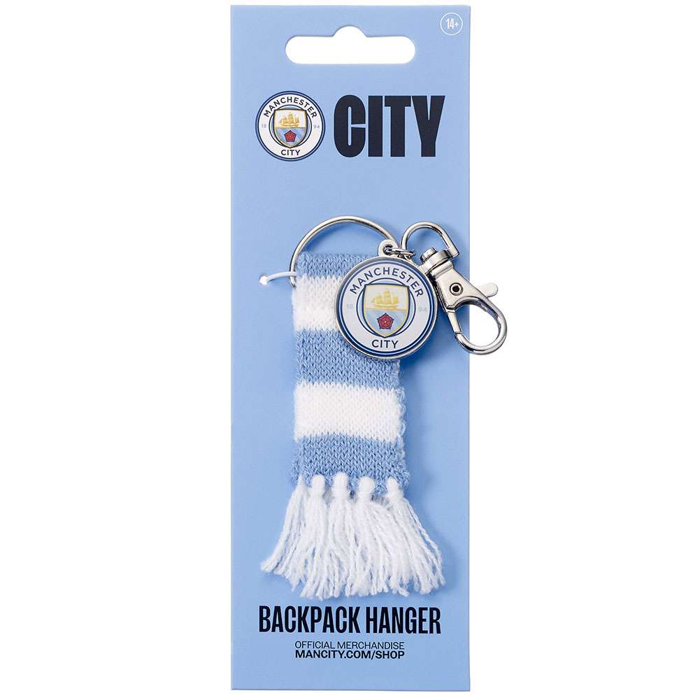 manchester city fc blue bar scarf bag charm