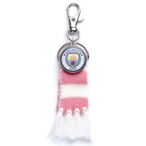 manchester city fc pink bar scarf bag charm