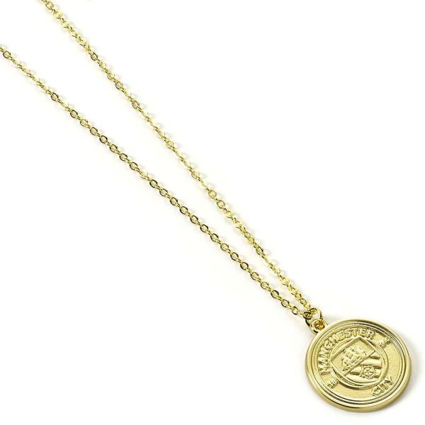manchester city fc gold finish crest necklace