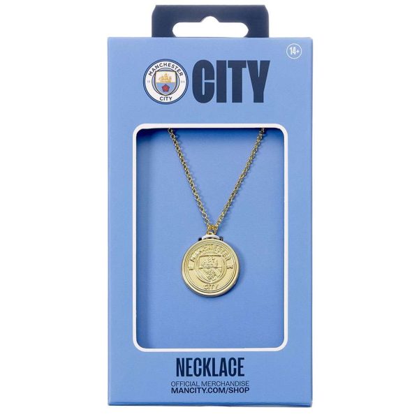 manchester city fc gold finish crest necklace