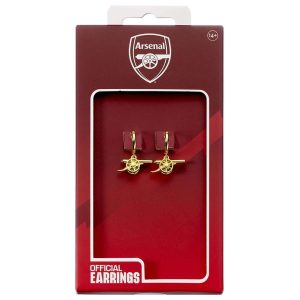 arsenal fc gold finish cannon hoop earrings