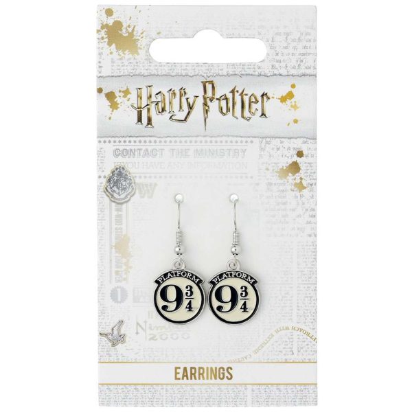 harry potter silver plated 9 & 3 quarters hook earrings