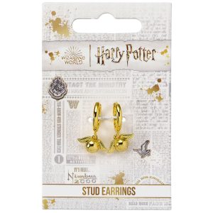harry potter gold plated golden snitch hoop earrings