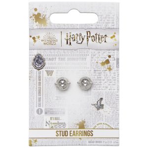 harry potter silver plated time turner stud earrings