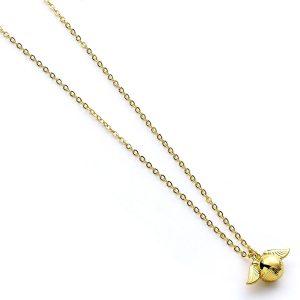 harry potter gold plated cute golden snitch necklace