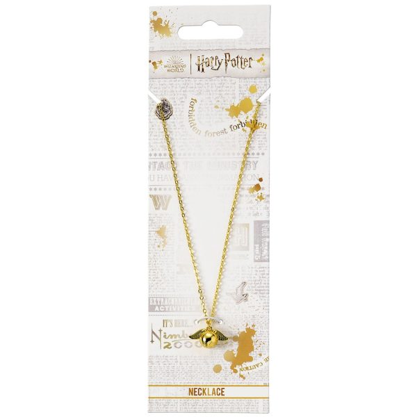 harry potter gold plated cute golden snitch necklace