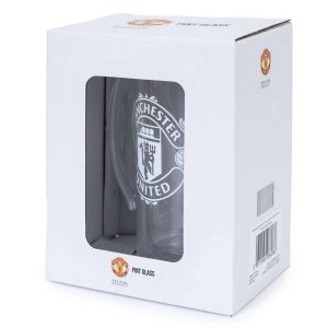 manchester united fc mono crest stein glass tankard