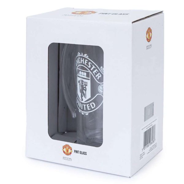 manchester united fc mono crest stein glass tankard