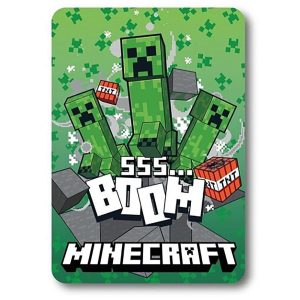 minecraft boom fleece blanket