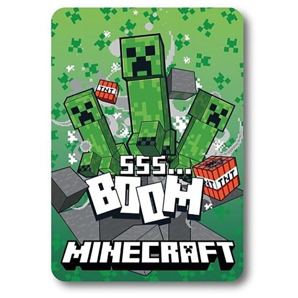 minecraft boom fleece blanket