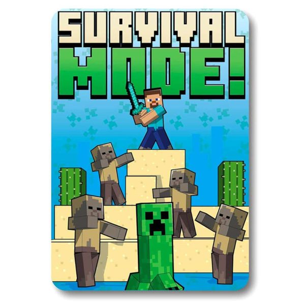 minecraft survival mode fleece blanket