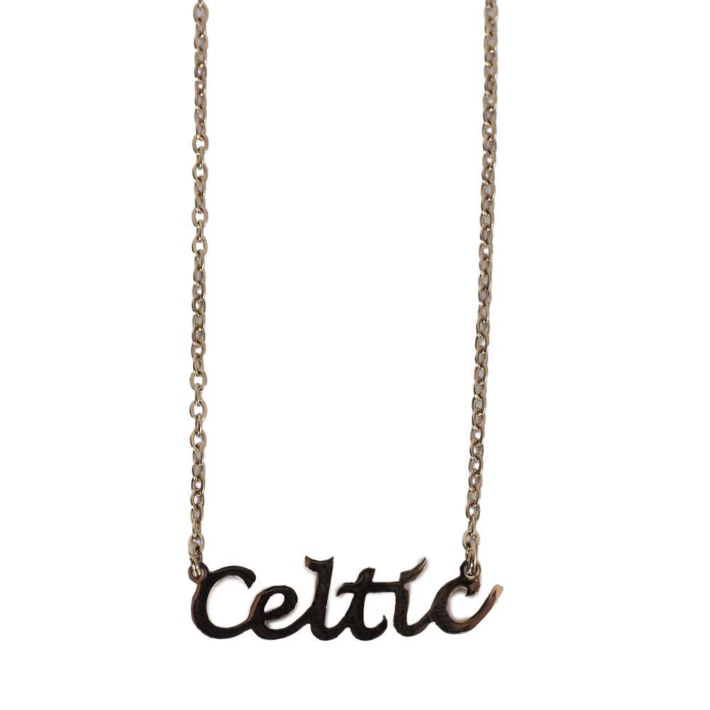 celtic fc gold plated name dropper necklace