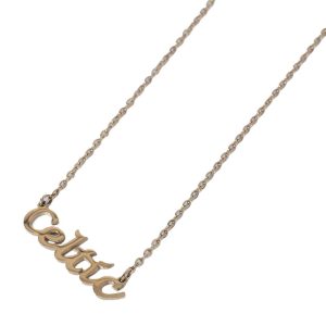celtic fc gold plated name dropper necklace