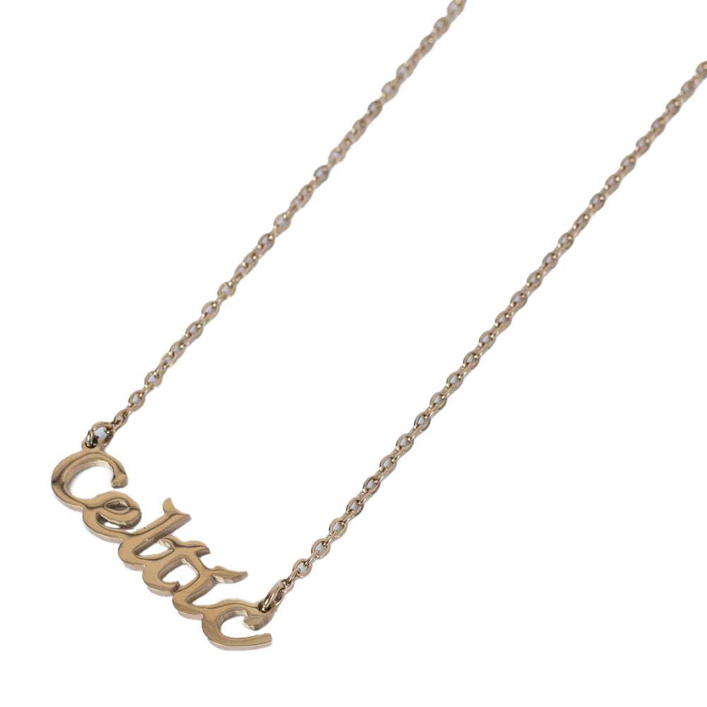 celtic fc gold plated name dropper necklace