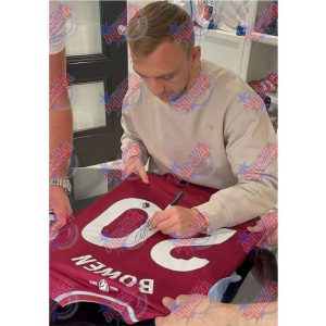 west ham united fc bowen signed shirt (framed)