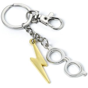 harry potter charm keyring lightning bolt & glasses