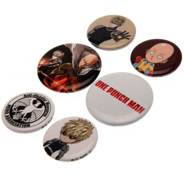 one punch man button badge set