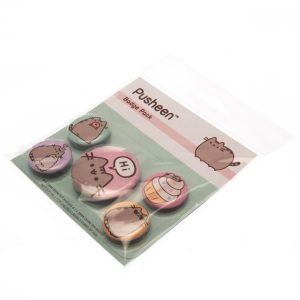 pusheen hi button badge set