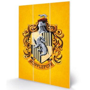 harry potter hufflepuff wood print