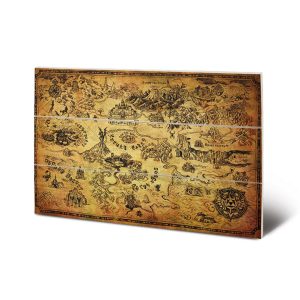 the legend of zelda map wood print