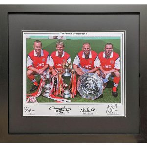 arsenal fc famous back 4 signed framed print