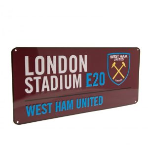 west ham united fc colour street sign