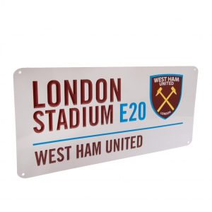 west ham united fc white street sign