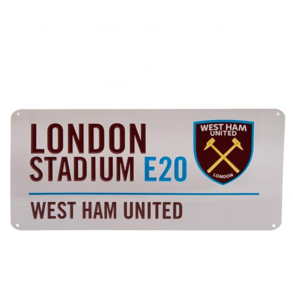 west ham united fc white street sign