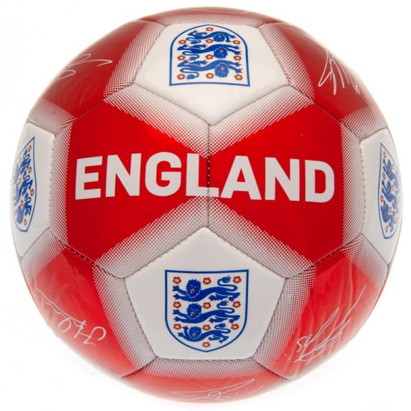 england fa red & white signature football