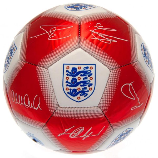 england fa red & white signature football