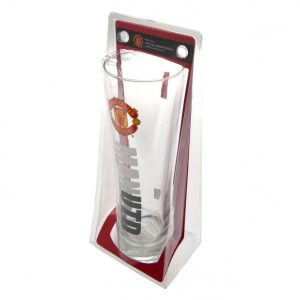 manchester united fc tall beer glass