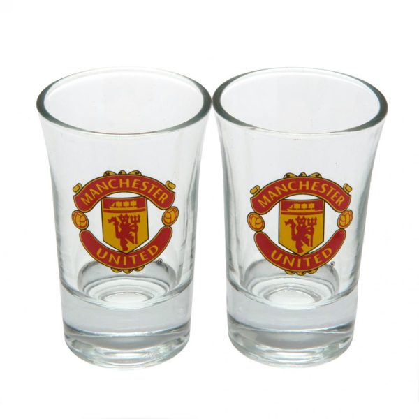 manchester united fc 2pk shot glass set