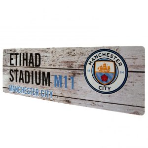 manchester city fc rustic garden sign