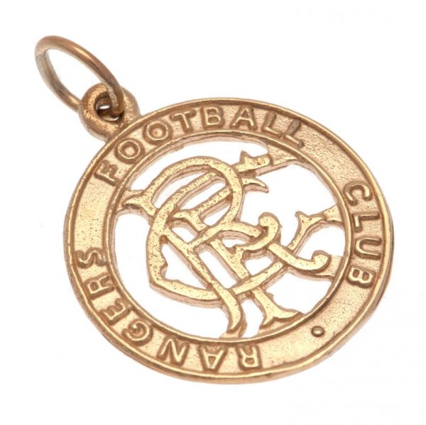 rangers fc 9ct gold pendant round crest