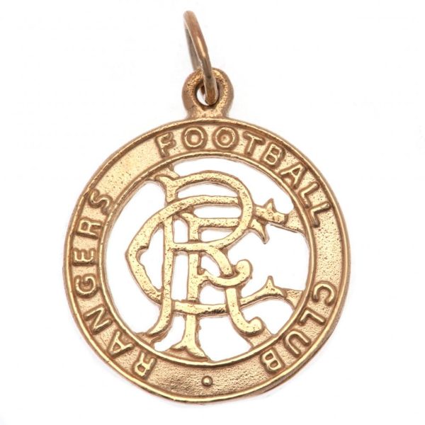 rangers fc 9ct gold pendant round crest