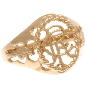 rangers fc 9ct gold crest ring small