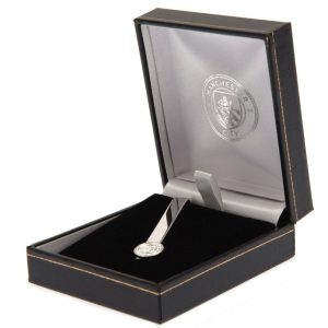 manchester city fc silver plated tie slide