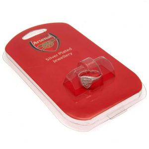 arsenal fc silver plated crest ring large