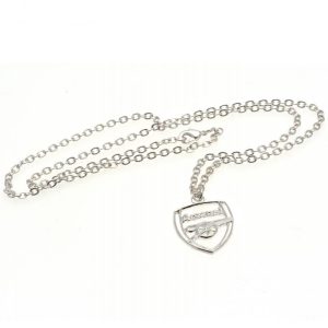 arsenal fc silver plated pendant & chain cr