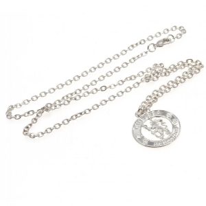 chelsea fc silver plated pendant & chain cr