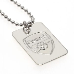 arsenal fc silver plated dog tag & chain