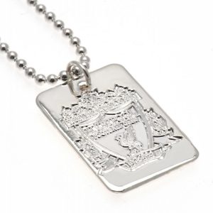 liverpool fc silver plated dog tag & chain