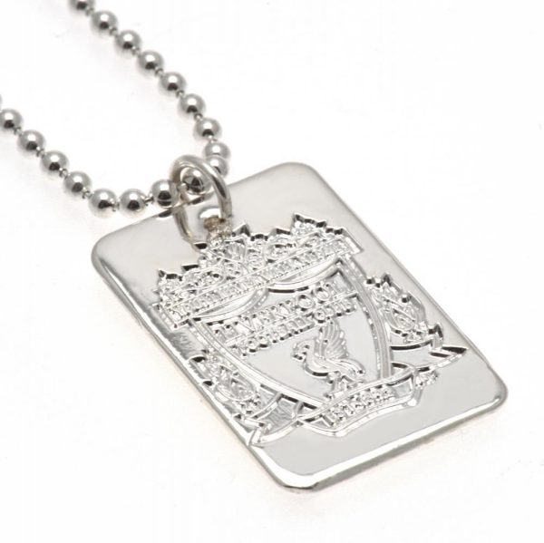 liverpool fc silver plated dog tag & chain