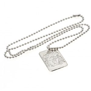 liverpool fc silver plated dog tag & chain