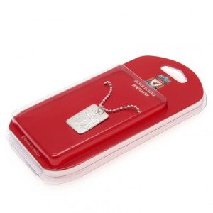 liverpool fc silver plated dog tag & chain