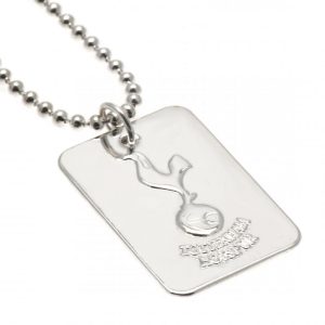 tottenham hotspur fc silver plated dog tag & chain