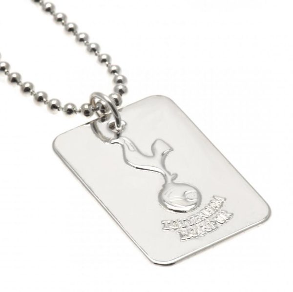 tottenham hotspur fc silver plated dog tag & chain