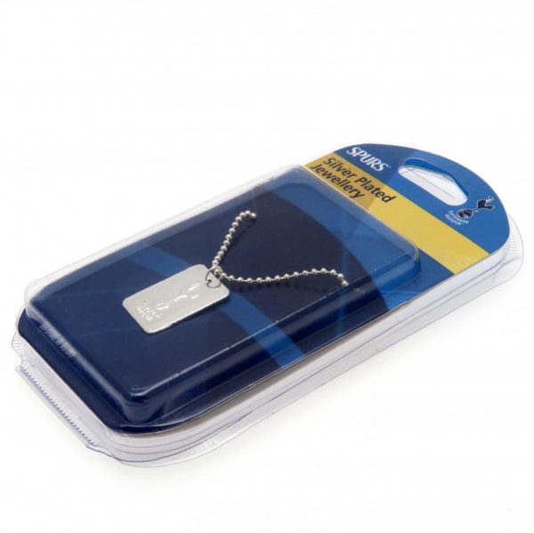 tottenham hotspur fc silver plated dog tag & chain
